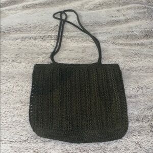 Olive Green Knit Shoulder Bag